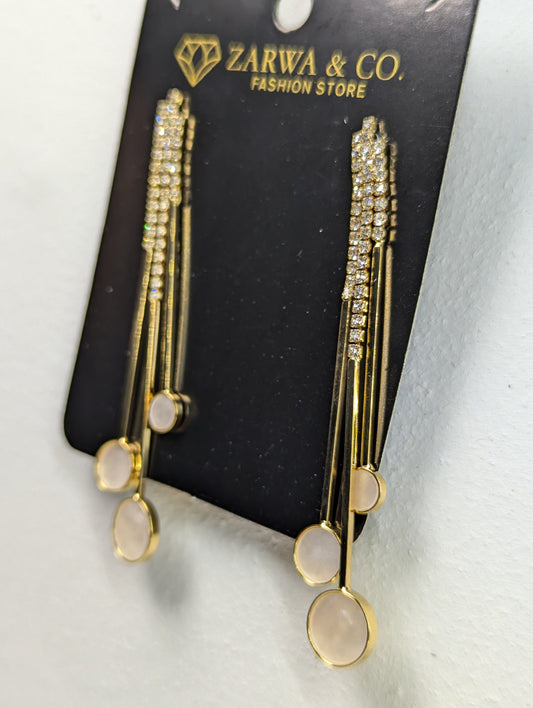 Gold & Peech Dangle Earrings