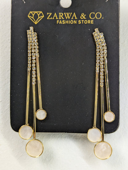 Gold & Peech Dangle Earrings