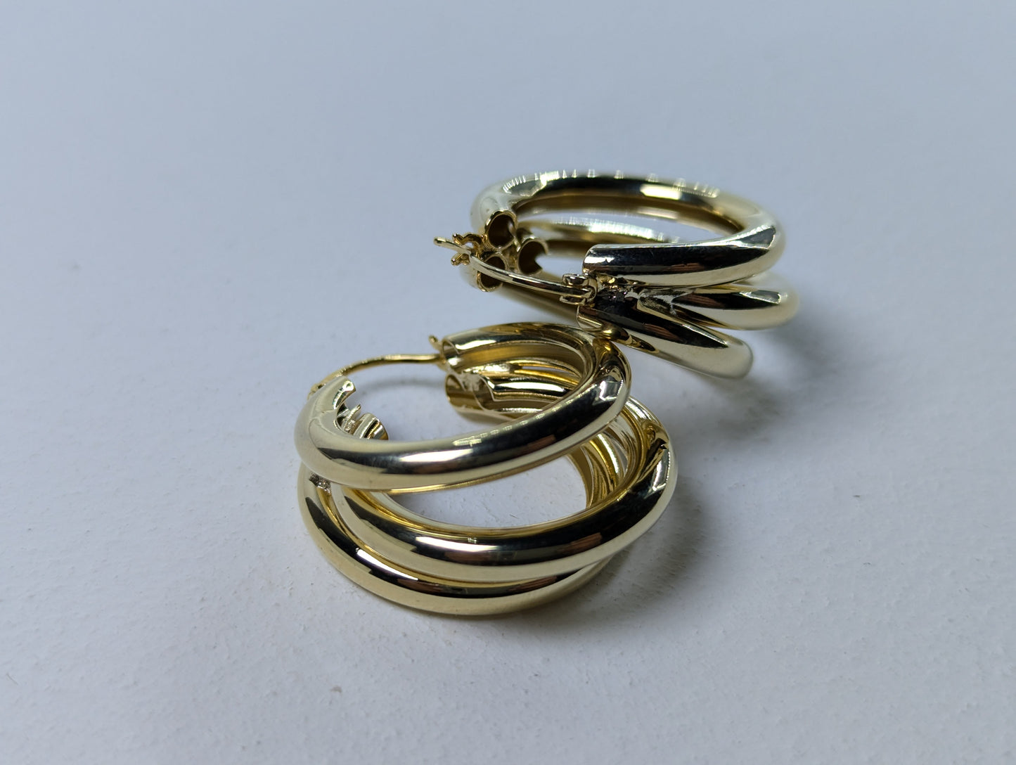 Triple Layered Gold-Tone Hoop Earrings