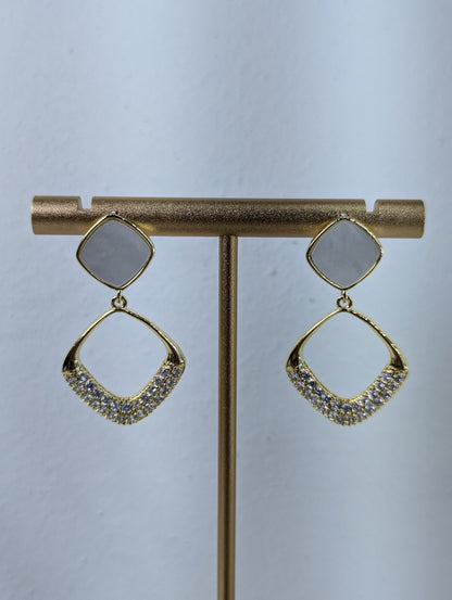 Gold-tone Geometric Dangle Earrings