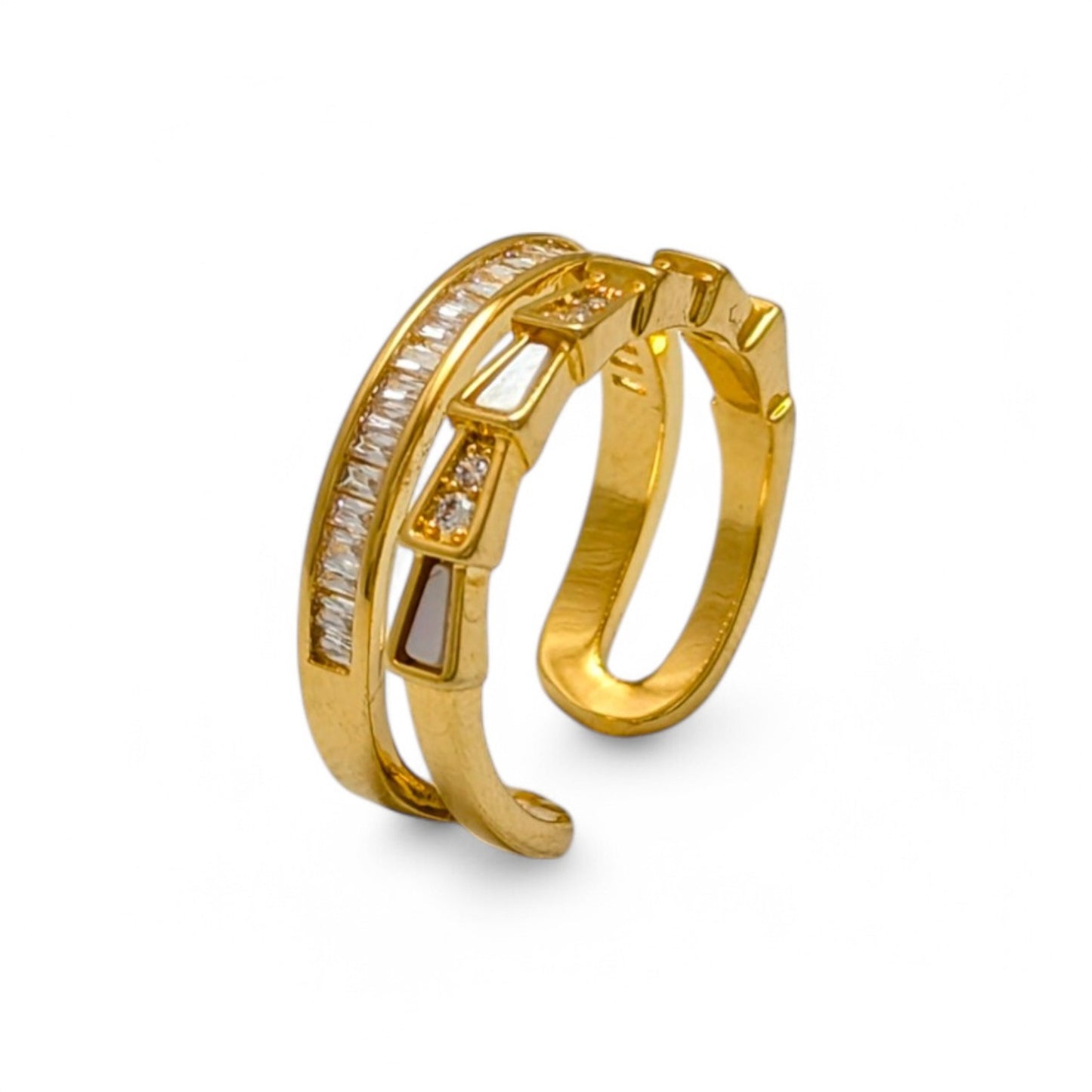 Cubic Zirconia Gold Accent Ring