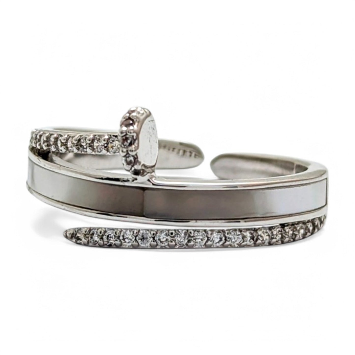 Nail-Inspired Silver Ring