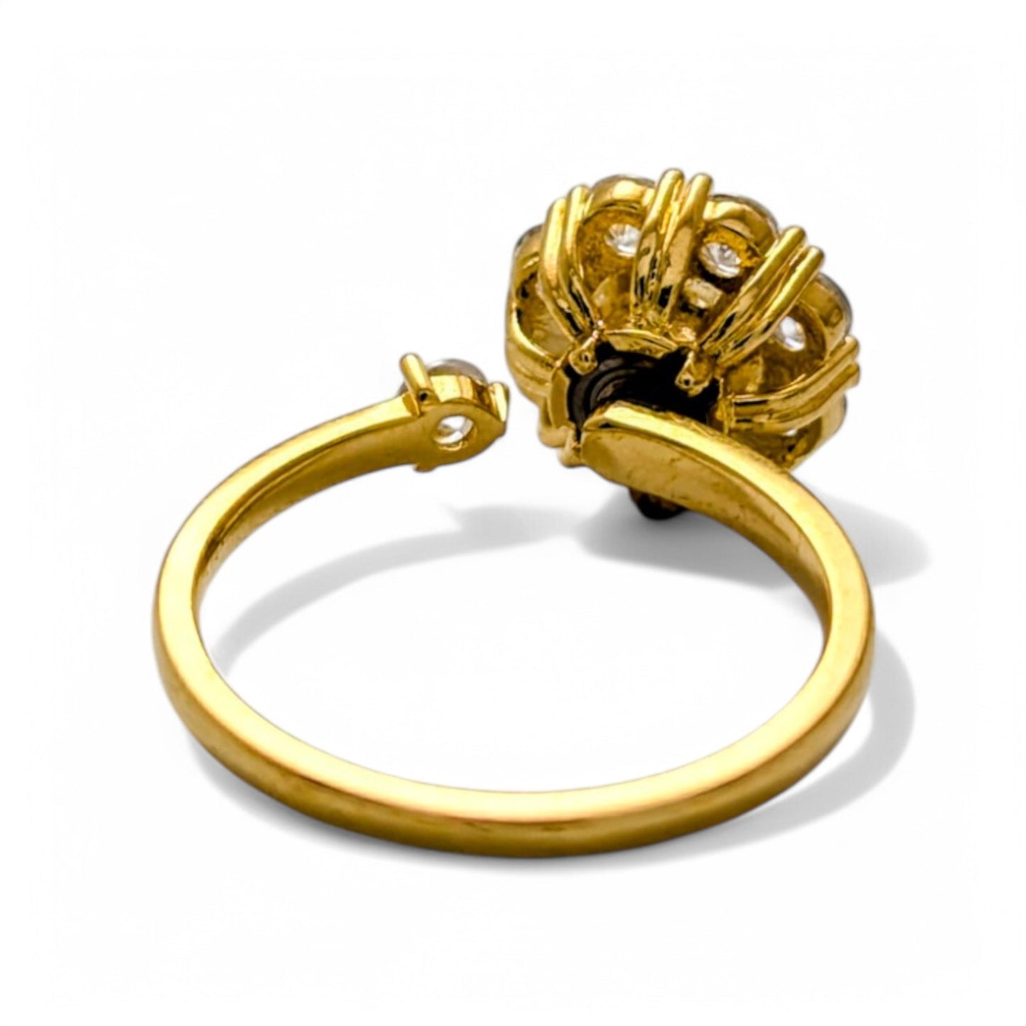 Elegant Gold-Plated Floral Crystal Ring