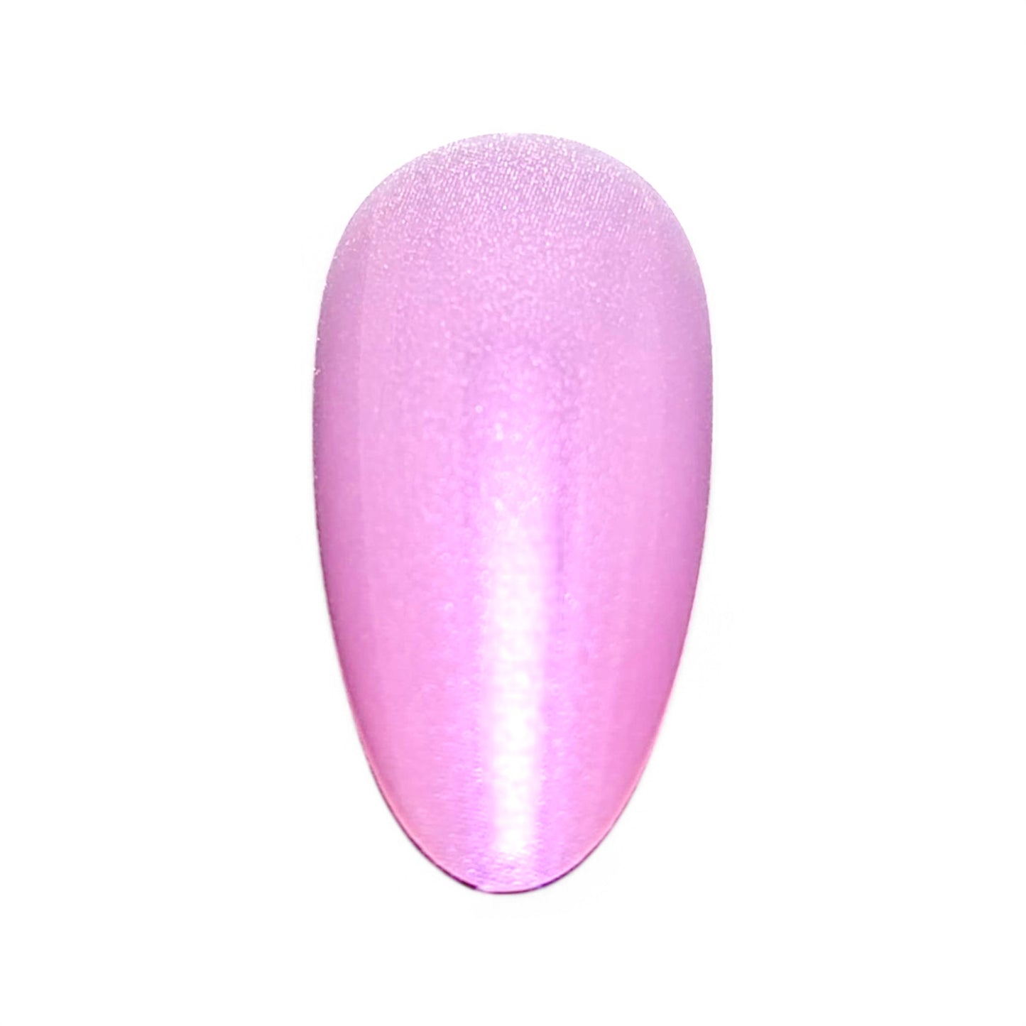 Glossy Pink Chrome Almond Nails
