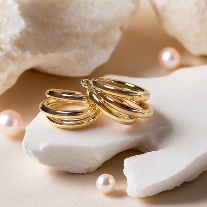 Triple Layered Hoop Earrings