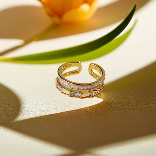 Cubic Zirconia Gold Accent Ring